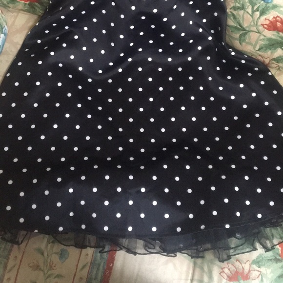 Black cocktail dress w polka dots - sister wore 1x - Picture 2 of 2